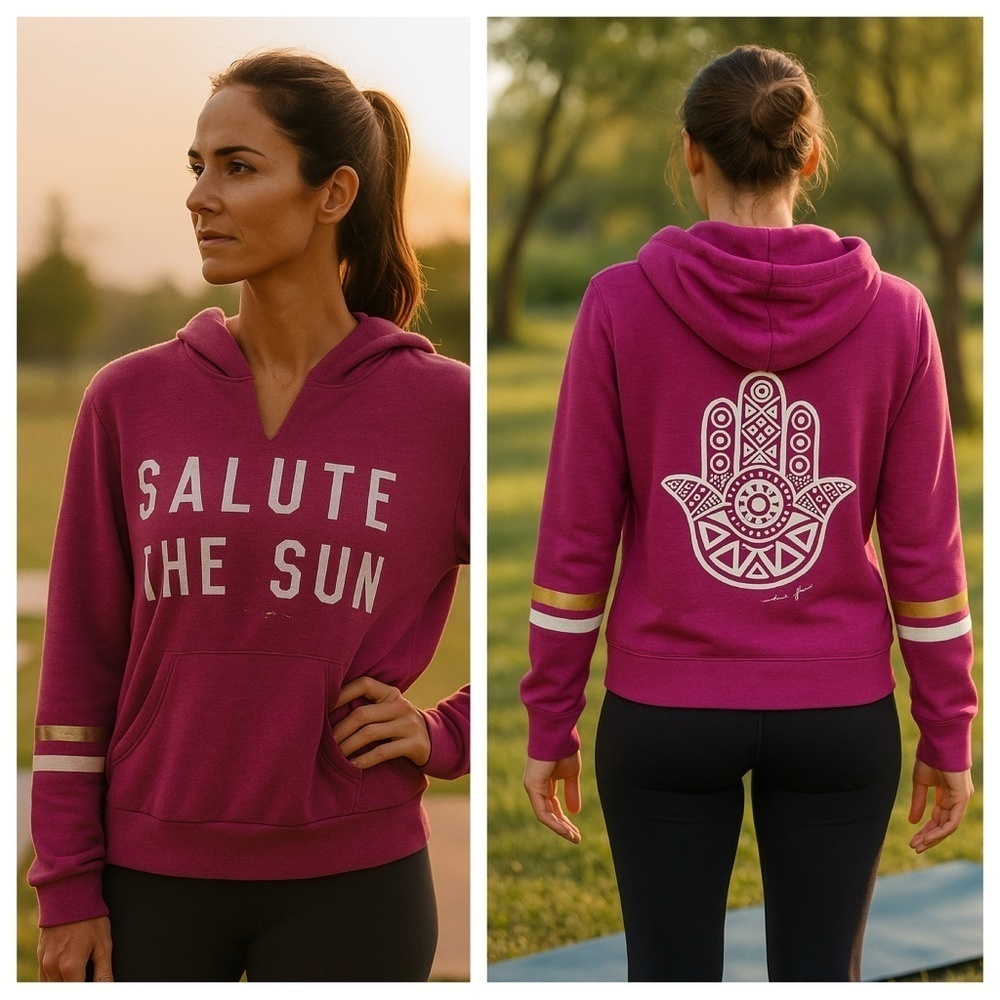 RARE Spiritual Gangster Salute The Sun Hamsa Pullover Hoodie, size Medium - Picture 2 of 11